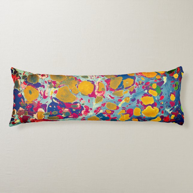 Azul y amarillo Abstracto de la almohada del cuerp (Anverso)