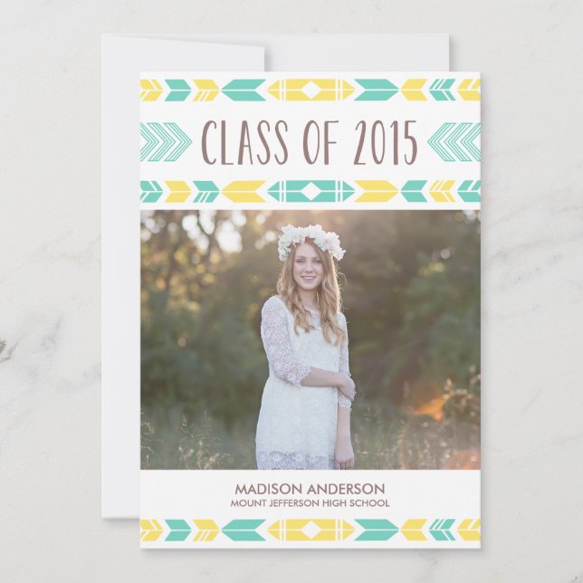 Azul y Amarillo | Invitación a graduación (Anverso)