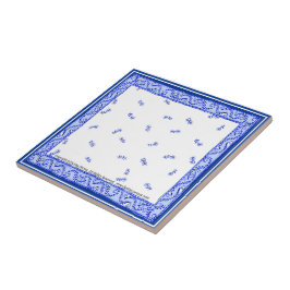 Azul y blanco 2, pequeña (4,25" x 4,25") baldosa