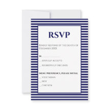 Azul y blanco de la marina - Invitación RSVP