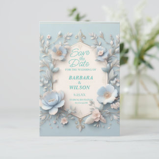 Azul y blanco únicos ahorran la tarjeta de fecha