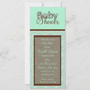 Azul y Brown - invitación de Baby Shower