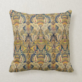 Azul y Cojín decorativo Antiqued oro