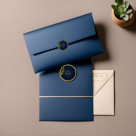 azul y dorado : pegatina hacedor online : boda