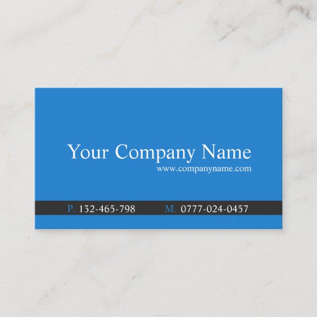 Azul y gris contemporáneo - Tarjeta de visita (Anverso)