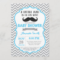 Azul y gris de la invitación de Baby Shower del