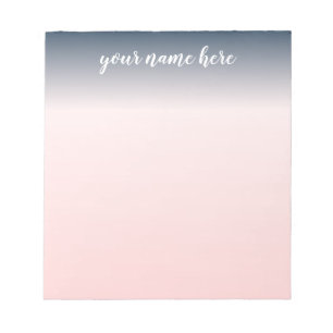 Azul y libreta personalizada rosa