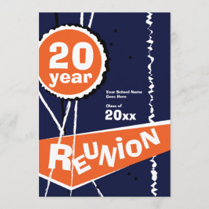 Azul y naranja invitación de la reunión de