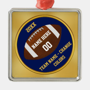 Azul y oro de la marina, adorno de fútbol personal