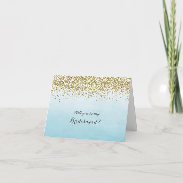Azul y oro serás mi tarjeta de dama de honor (Anverso)