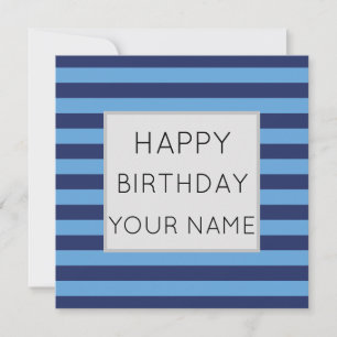 Azul y rayas felices cumpleaños de azul claro