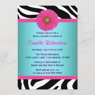 Azul y rosado, invitación nupcial de la ducha de