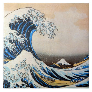 Azulejo 神奈川沖浪裏, gran onda del 北斎, Hokusai, Ukiyo-e