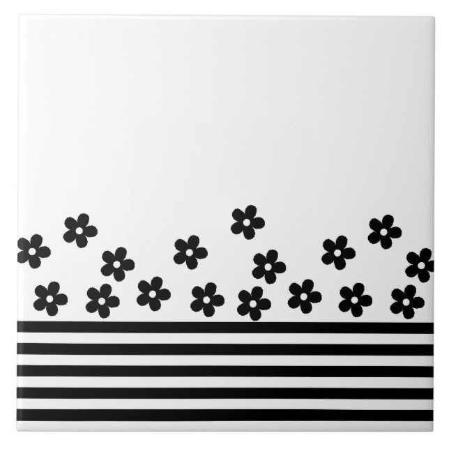 AZULEJO 花＆ボーダー（ホワイト） (Frente)
