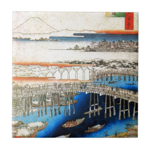 Azulejo 雪の日本橋, 広重 Nevado Nihonbashi, Hiroshige, Ukiyo-e