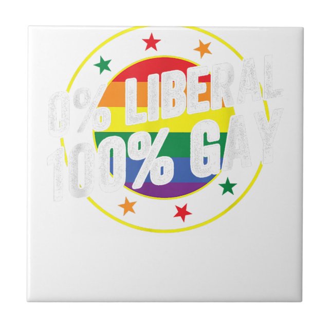 Azulejo 0 Diseño liberal 100 LGBT gay para conservadores (Frente)