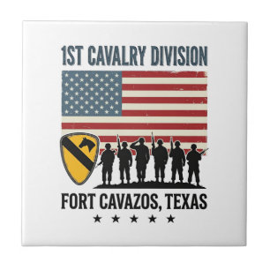 Azulejo 1ª División de Caballería Fort Hood Camiseta Milit