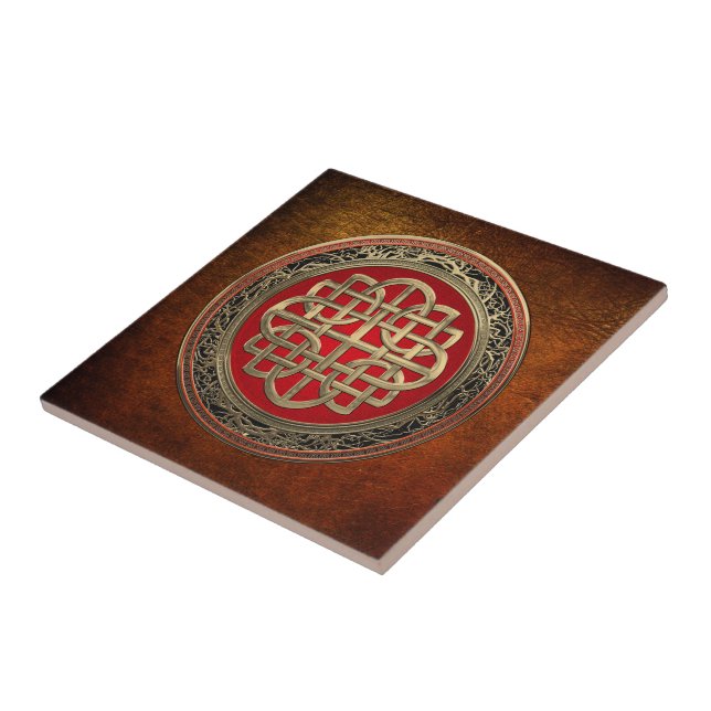 Azulejo [100] Cruz céltica sagrada del nudo del oro (Lado)