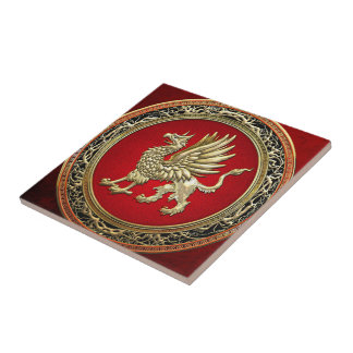 Azulejo [100] Griffin de oro sagrado