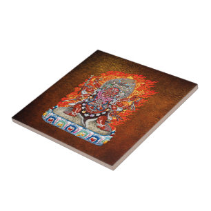Azulejo [100] Thangka tibetano - Deidad furiosa Hayagriva