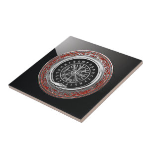 Azulejo [100] Vegvisir - Viking Silver Magic Runic Compass