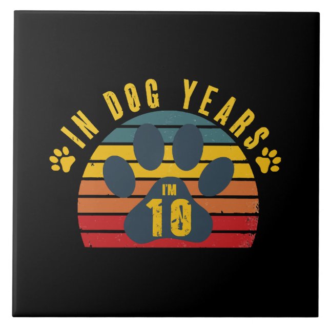 Azulejo 10 en años de perro (Frente)