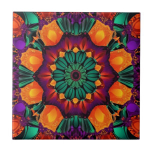 Azulejo 10 Flor verde Petal
