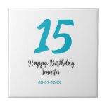 Azulejo 15 años quiencenera añadir fecha año azul templ<br><div class="desc">diseño editable</div>