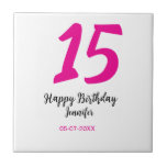 Azulejo 15 años quiencenera añadir fecha año tentación ros<br><div class="desc">diseño editable</div>