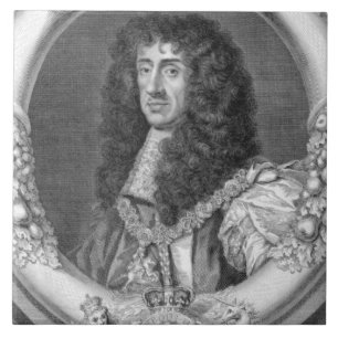 Azulejo 1630-85) reyes de Charles II (de Gran Bretaña y de