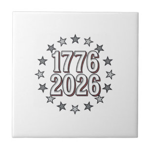 Azulejo 1776 2026 Estrellas Patrióticas Diseño Vectorial V