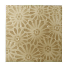 Azulejo 1880 JG Diseño Beige Floral Repro Faux Relief