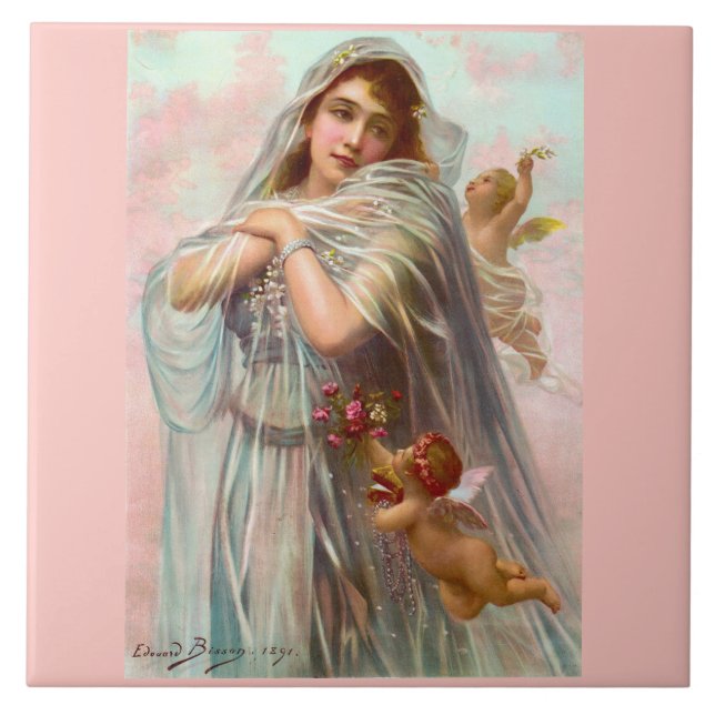 Azulejo 1891 Edouard Bisson La Fiancée (Frente)