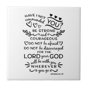 Azulejo 1:9 de Joshua del verso de la biblia