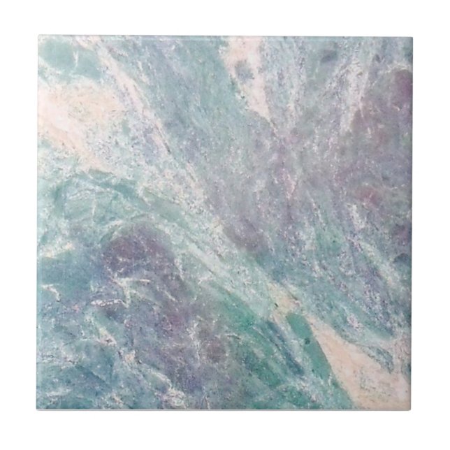 Azulejo 1 de 2 Blue Aqua White Lilac Faux Granite Repro (Frente)