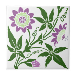 Azulejo 1 de 2 Sherwin Cotton Passion Flower Antique Repro