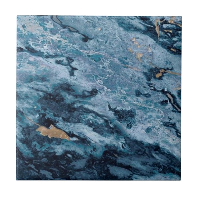 Azulejo 1 de 3 granito negro de oro azul cobalto (Frente)