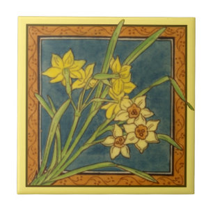 Azulejo 1 de 8 transferentes repro victorianos Maw narciso