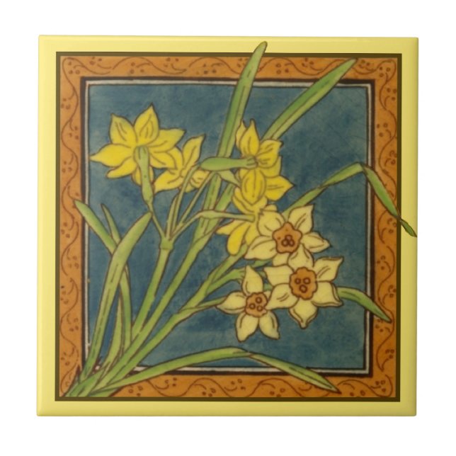 Azulejo 1 de 8 transferentes repro victorianos Maw narciso (Frente)