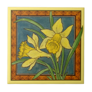 Azulejo 1 de 8 transferware repro victoriano Maw daffodil