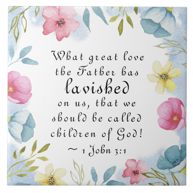 Azulejo 1 Juan 3:1 Gran amor que el Padre nos dio (Frente)