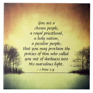 Azulejo 1 Peter 2:9 Eres un pueblo elegido, Biblia