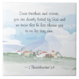 Azulejo 1 Tesalónica 1:4 Dios te ama pronto