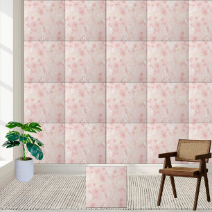 Azulejo #22 Patrón de acuarela floral suave rosa