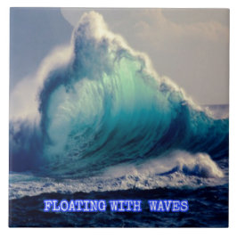 Azulejo 23.Olas oceánicas azules,regalos vintage para los