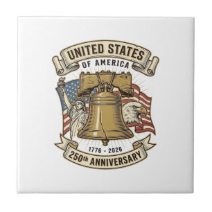 Azulejo 250º Aniversario de Estados Unidos Vector Patrióti