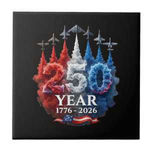 Azulejo 250 años americano 250 cumpleaños USA patriótico 4