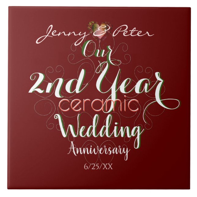Azulejo 2.º Aniversario del Boda Cerámico (Frente)