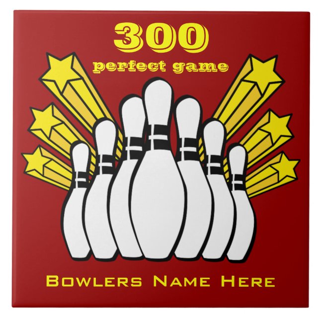 Azulejo 300 Game Bowling Award Tile decorativo (Frente)