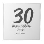 Azulejo 30.ª fecha de adición de cumpleaños año plantilla<br><div class="desc">diseño editable</div>